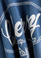 Cherry Los Angeles Logo-embroidered Cotton Sweatshirt Navy