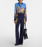 Etro Floral silk straight pants