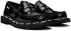 Moschino Black Embossed Loafers