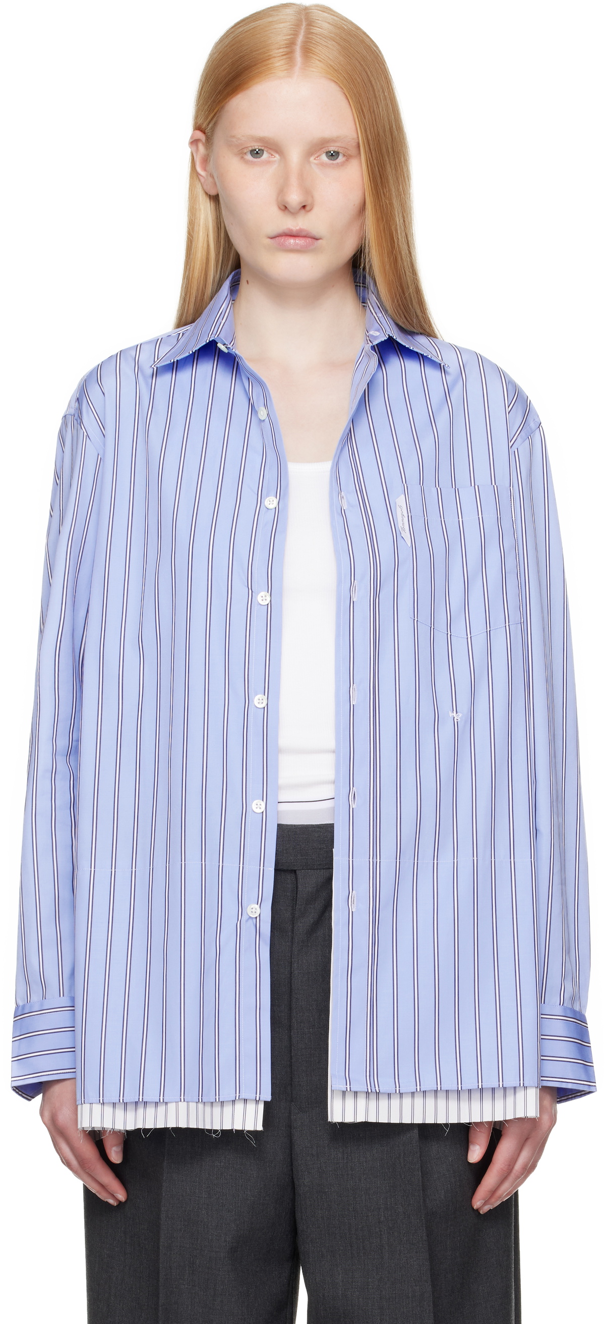 HommeGirls Blue Shirt Minidress