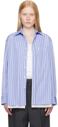 HommeGirls Blue Shirt Minidress