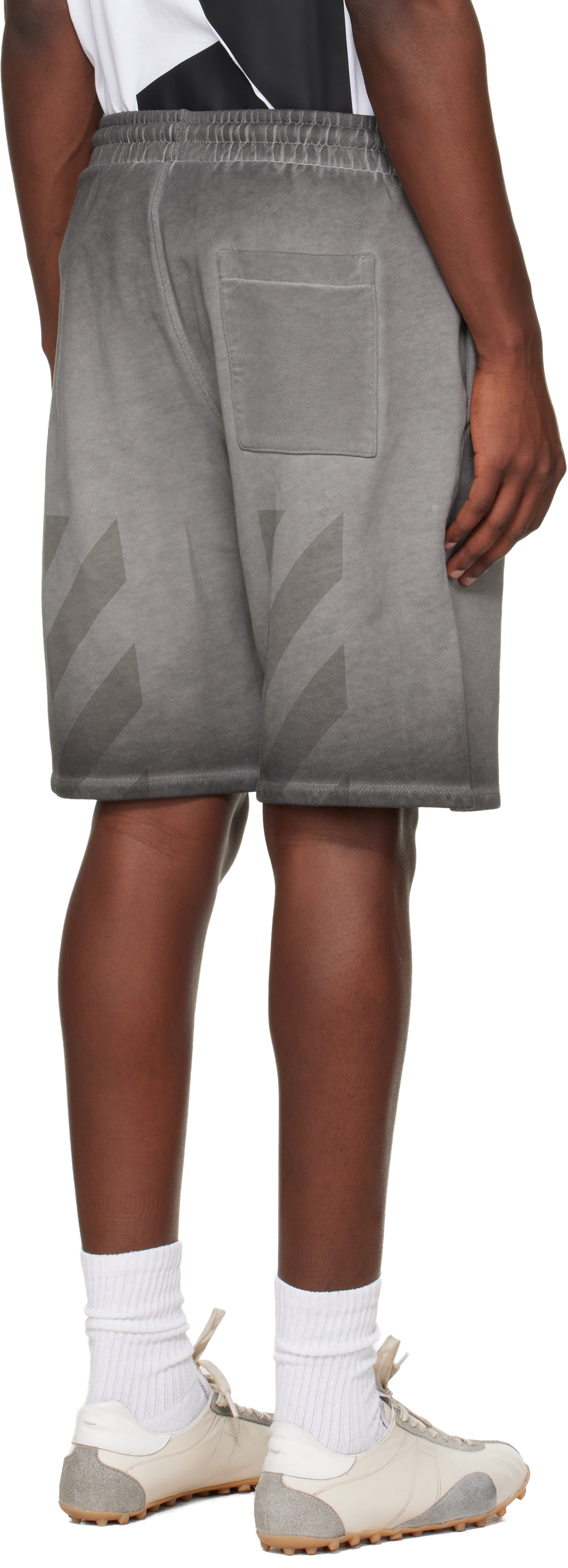 Off-White Gray Laundry Diagonal Skate Sweat Shorts