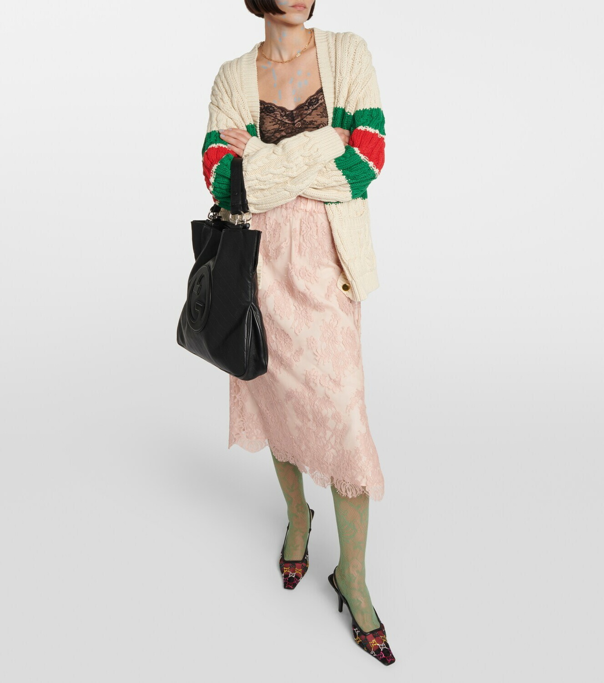 Gucci GG embellished slingback pumps Gucci Gucci GG embellished slingback pumps Gucci