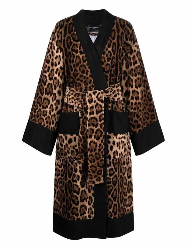 Photo: Dolce & Gabbana Brown Leopard Print Robe