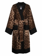 Dolce & Gabbana Brown Leopard Print Robe