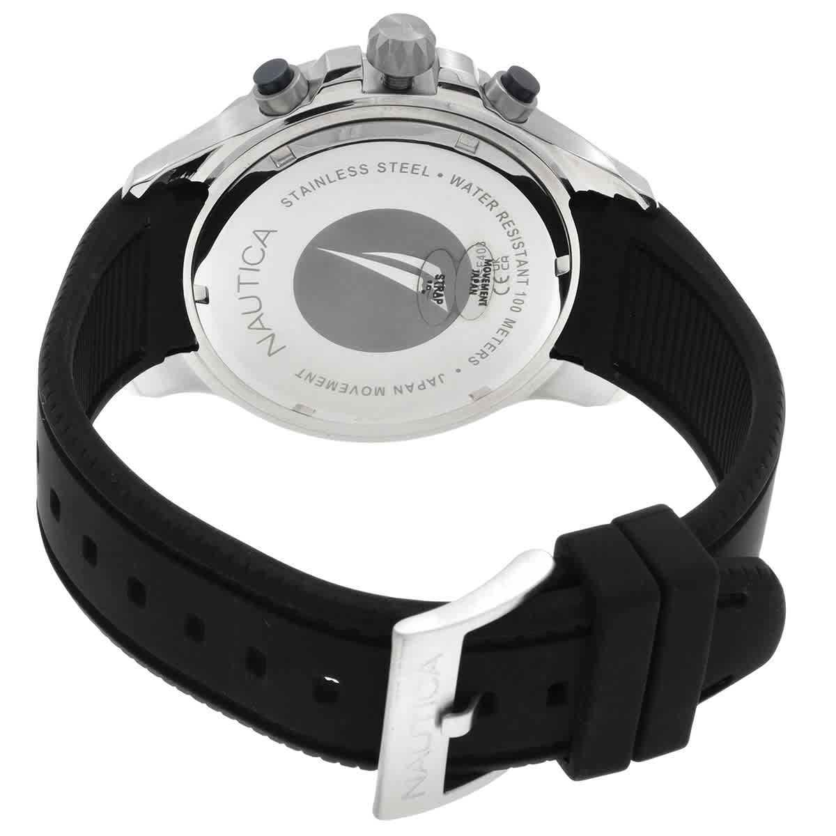 Nautica Nst Chronograph Quartz Black Dial Mens Watch NAPNSF408