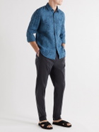 120% - Printed Linen Shirt - Blue