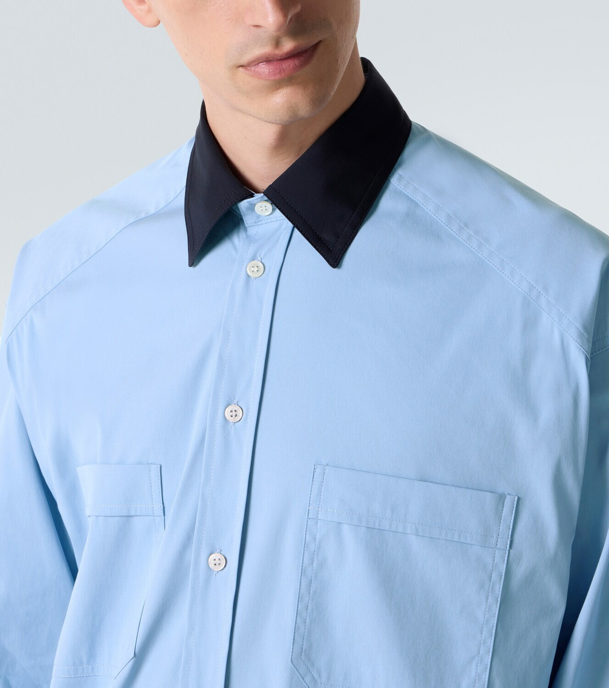Plan C Cotton-blend poplin shirt