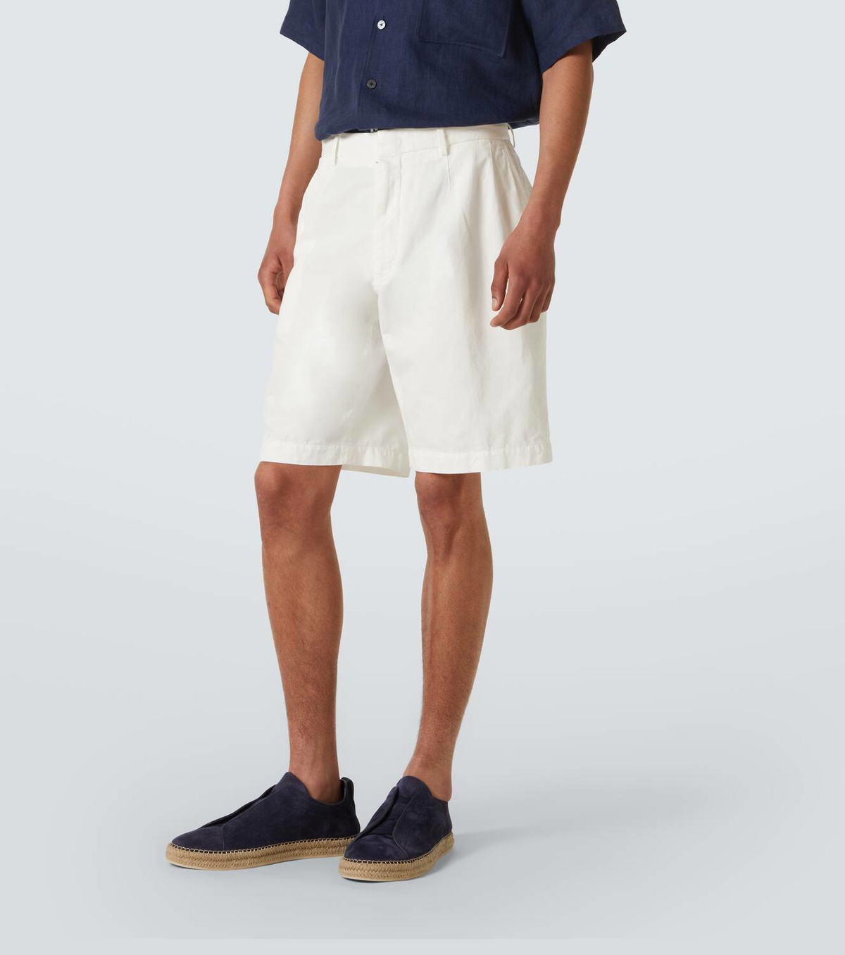 Zegna Cotton and linen Bermuda shorts