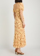 Reformation Gloria Floral-print Chiffon Midi Dress Yellow