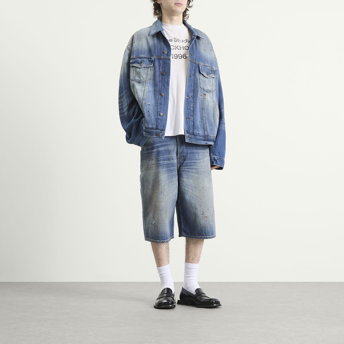 Acne Studios Men's Blue Trafalgar Denim Jacket in Mid Blue