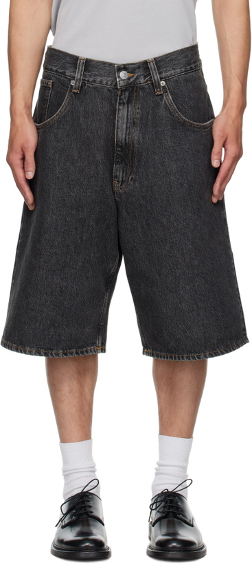 Photo: Sunflower Black Super Wide Denim Shorts