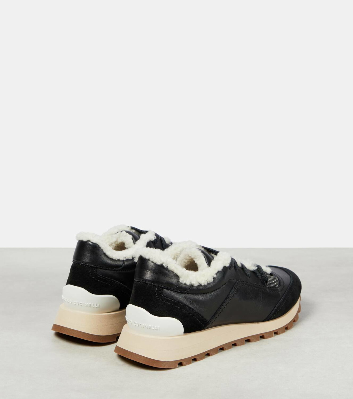 Brunello Cucinelli Leather shearling-lined sneakers Brunello Cucinelli