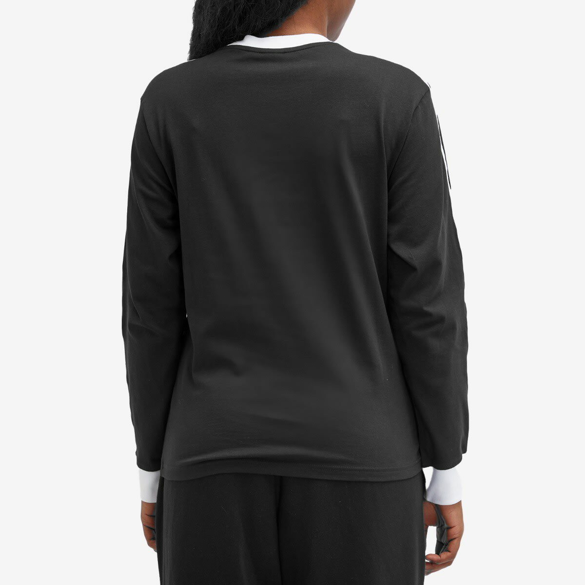 Adidas Women's 3 Stripe Regular Long Sleeve T-Shirt in Black