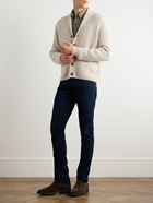 TOM FORD - Shawl-Collar Ribbed Cashmere and Silk-Blend Cardigan - Neutrals