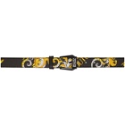 Versace Jeans Couture Black and Gold Barocco Belt
