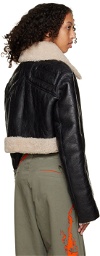 Diesel Black L-Kis Reversible Leather Jacket