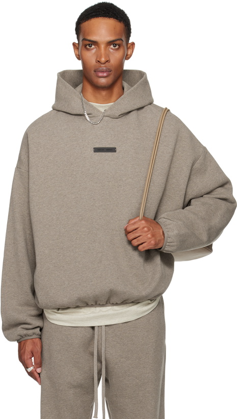 Photo: Fear of God ESSENTIALS Brown Modern Fit Fleece Hoodie