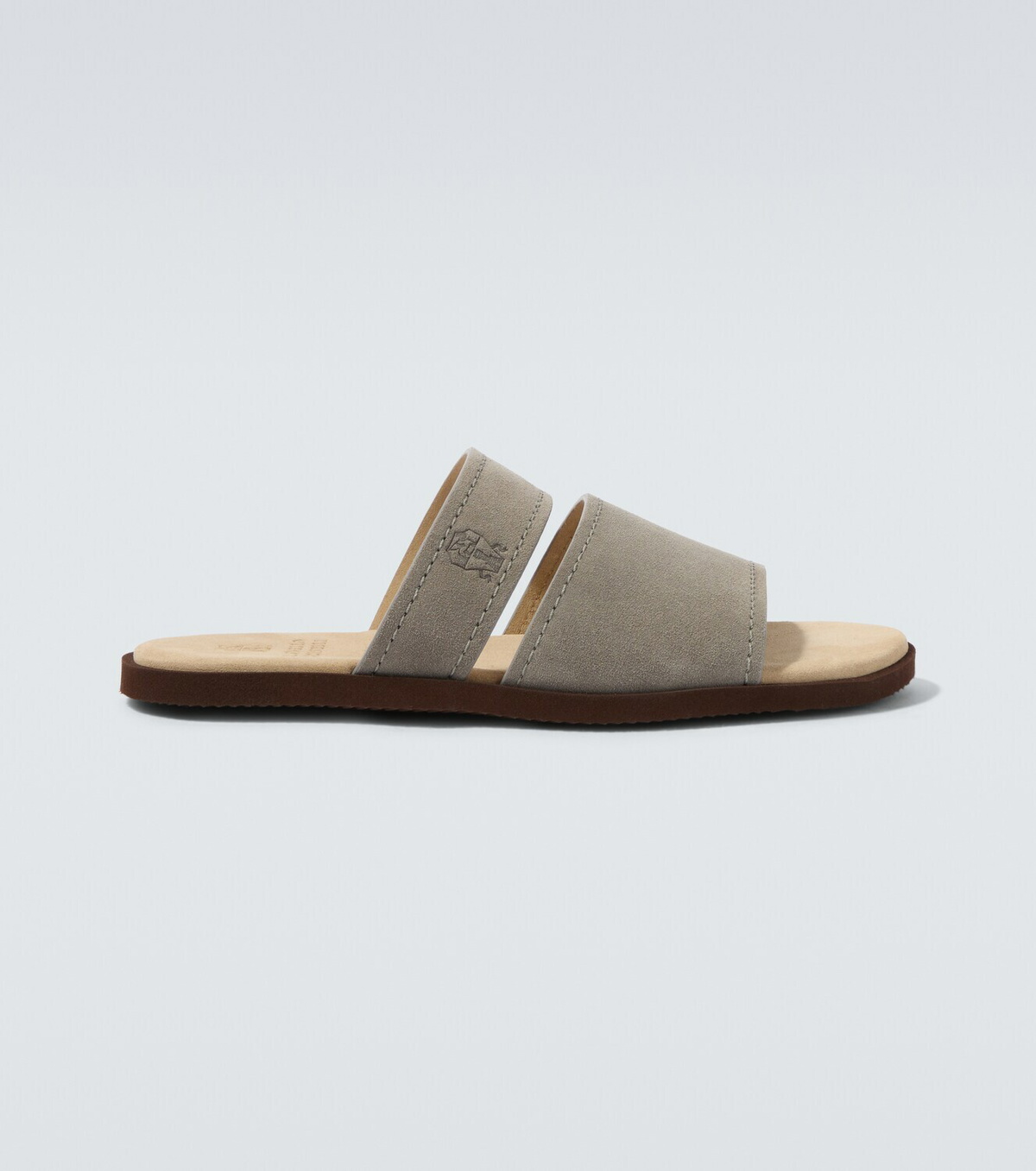 Brunello Cucinelli Logo suede sandals