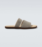 Brunello Cucinelli Logo suede sandals