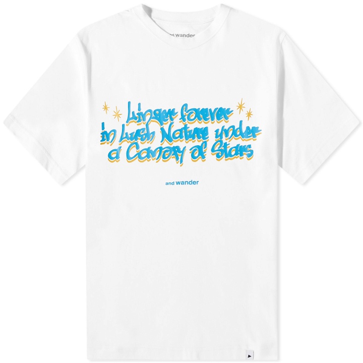 Photo: And Wander Men's Graffiti Logo T-Shirt in White