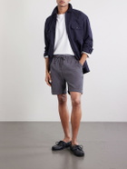 Hartford - Straight-Leg Cotton-Corduroy Shorts - Blue