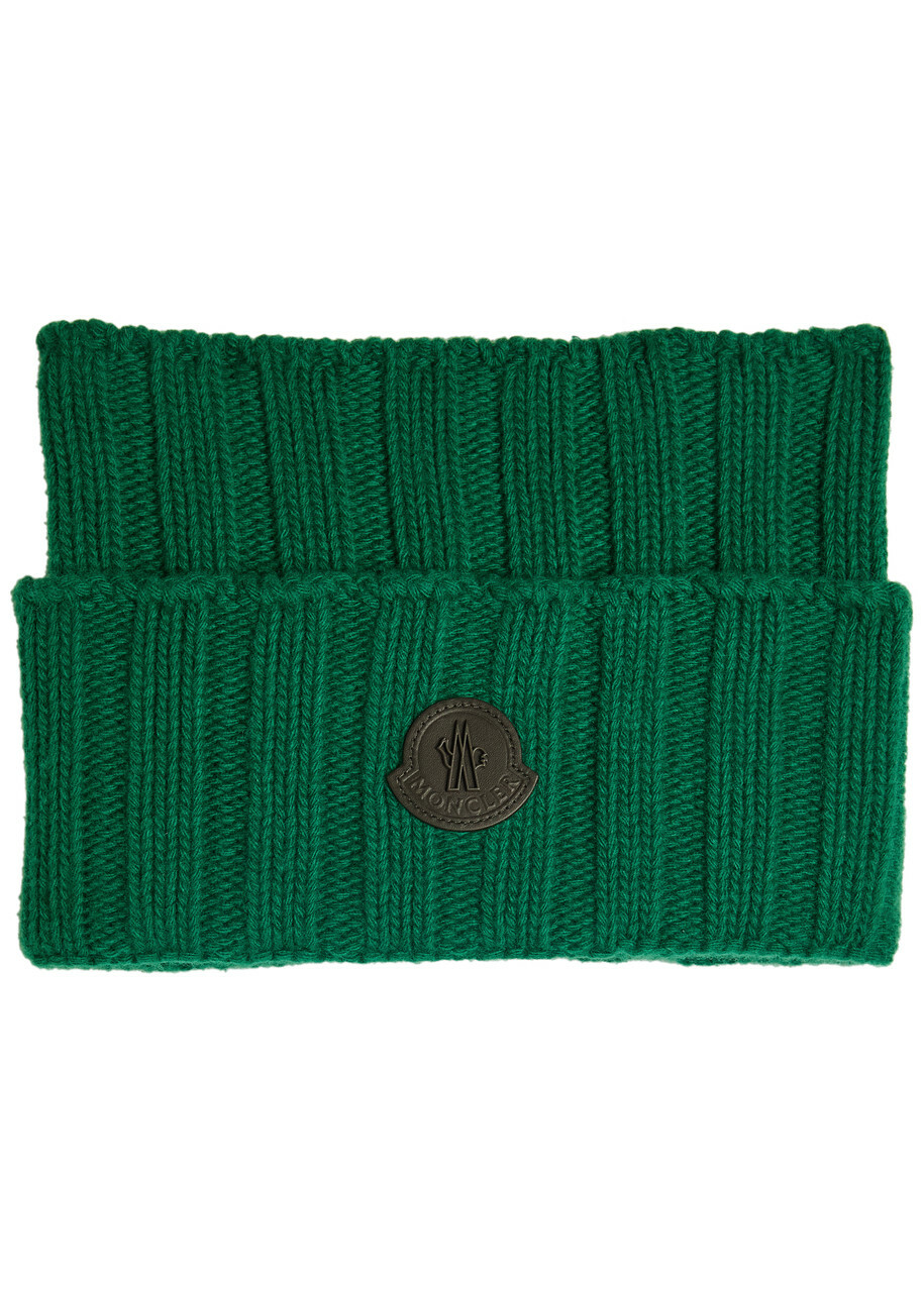 Moncler Logo-appliquéd Wool and Cashmere-blend Collar - Green - One Size