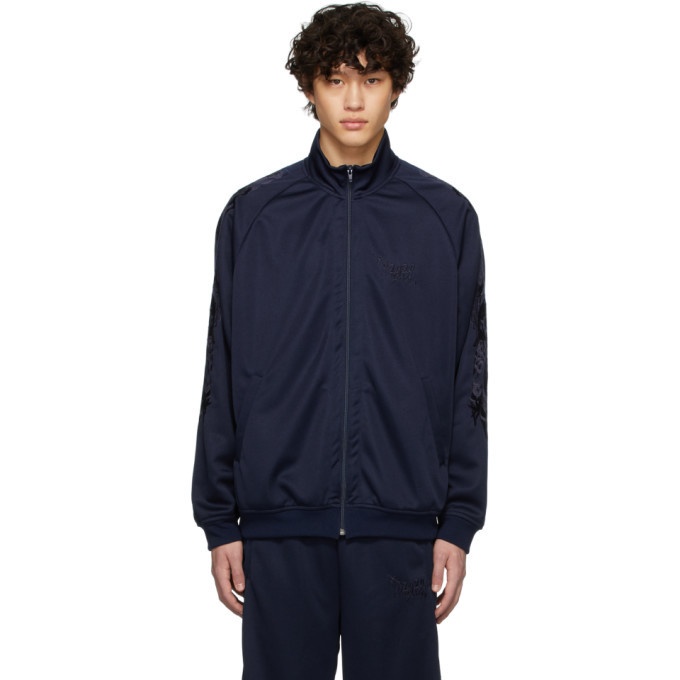 Photo: Doublet Navy Chaos Embroidery Track Jacket