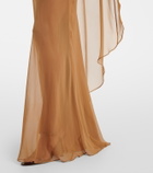 The Sei Caped silk satin gown
