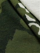 Miles Leon - Camouflage-Jacquard Merino Wool Scarf - Green
