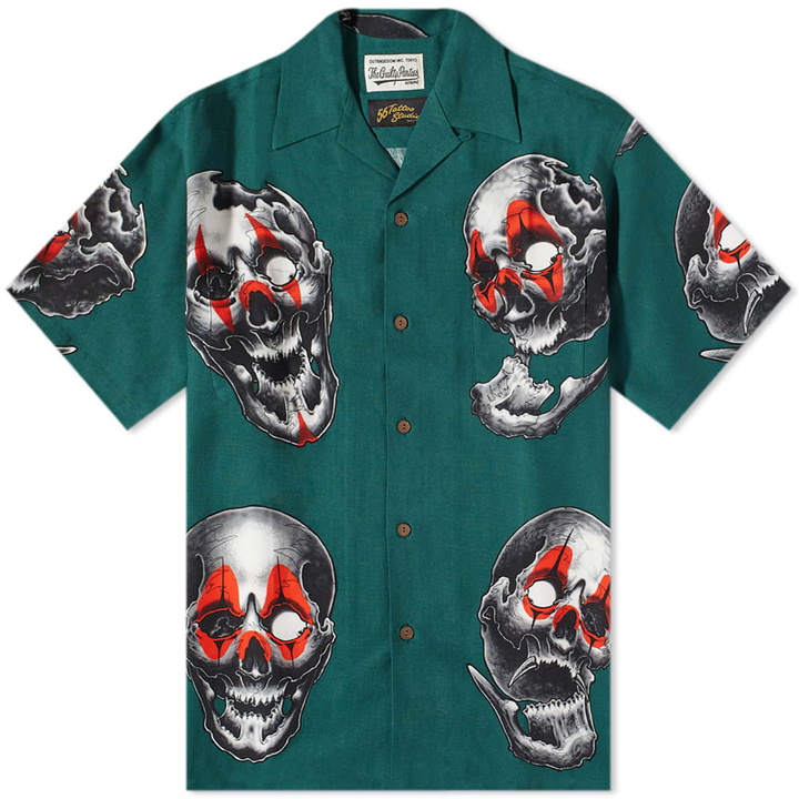 Photo: Wacko Maria Men's 56 Tattoo Studio Vaction Shirt in Green