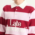 Late Checkout Men's Rugby Polo in Pink/Burgundy