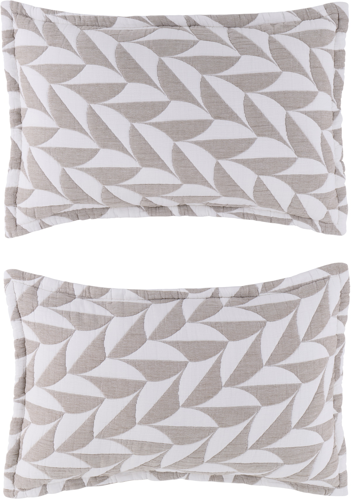 Dusen Dusen Gray & White Scallop Coverlet Bed Set, Full/Queen