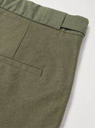 Double Eleven - Wide-Leg Pleated Cotton-Canvas Trousers - Green