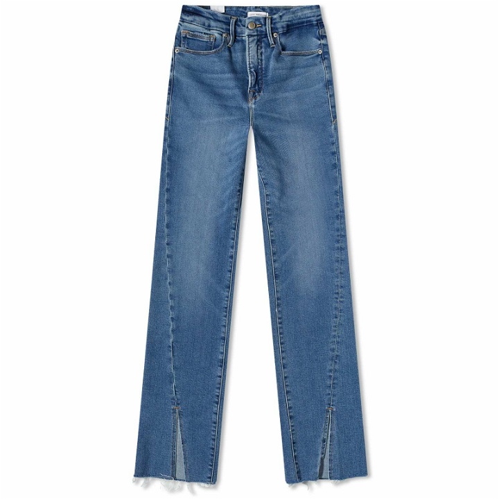 Photo: Good American Women's Good Boy Twisted Slit Jeans in Indigo