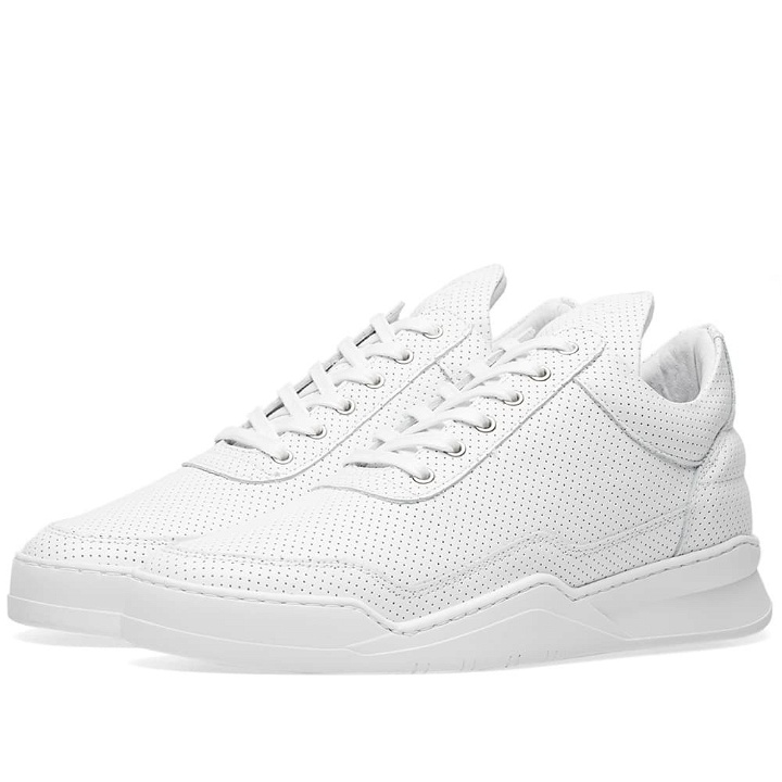 Photo: Filling Pieces Low Top Ghost Nappa Perforated Leather Sneaker