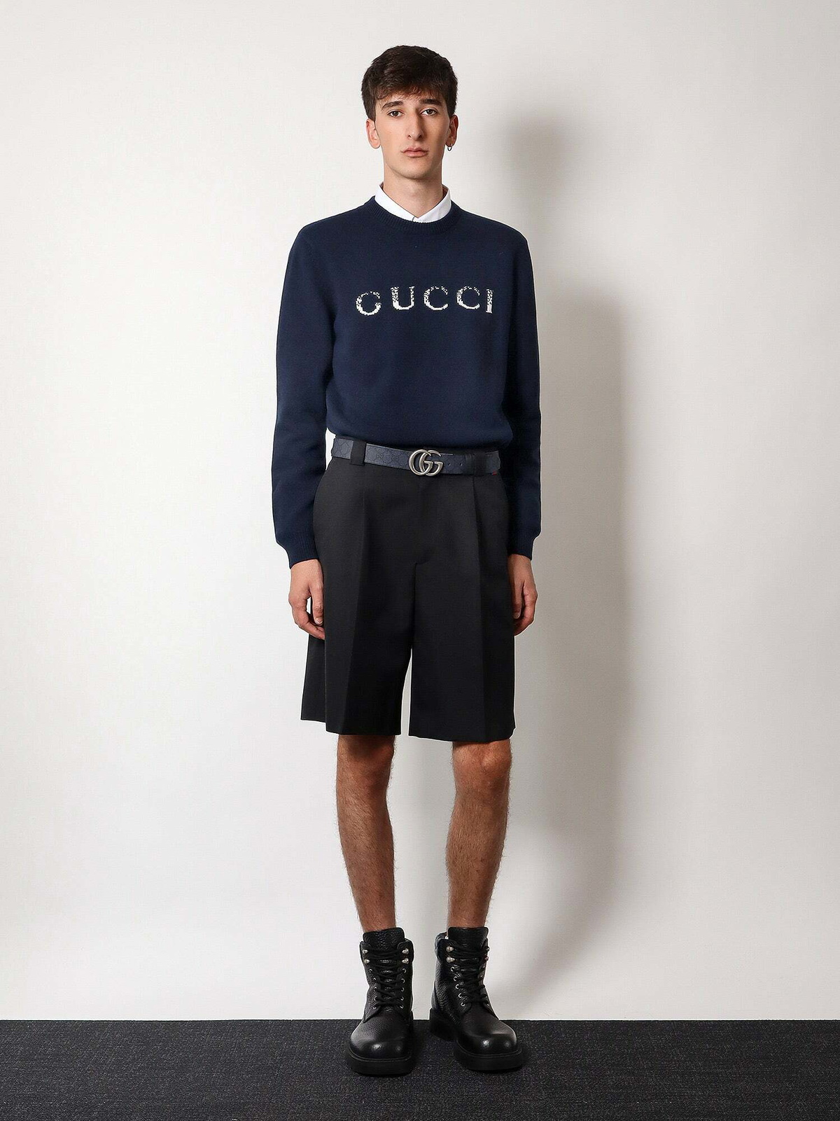 Gucci Sweater Blue Mens Knitwear Gucci