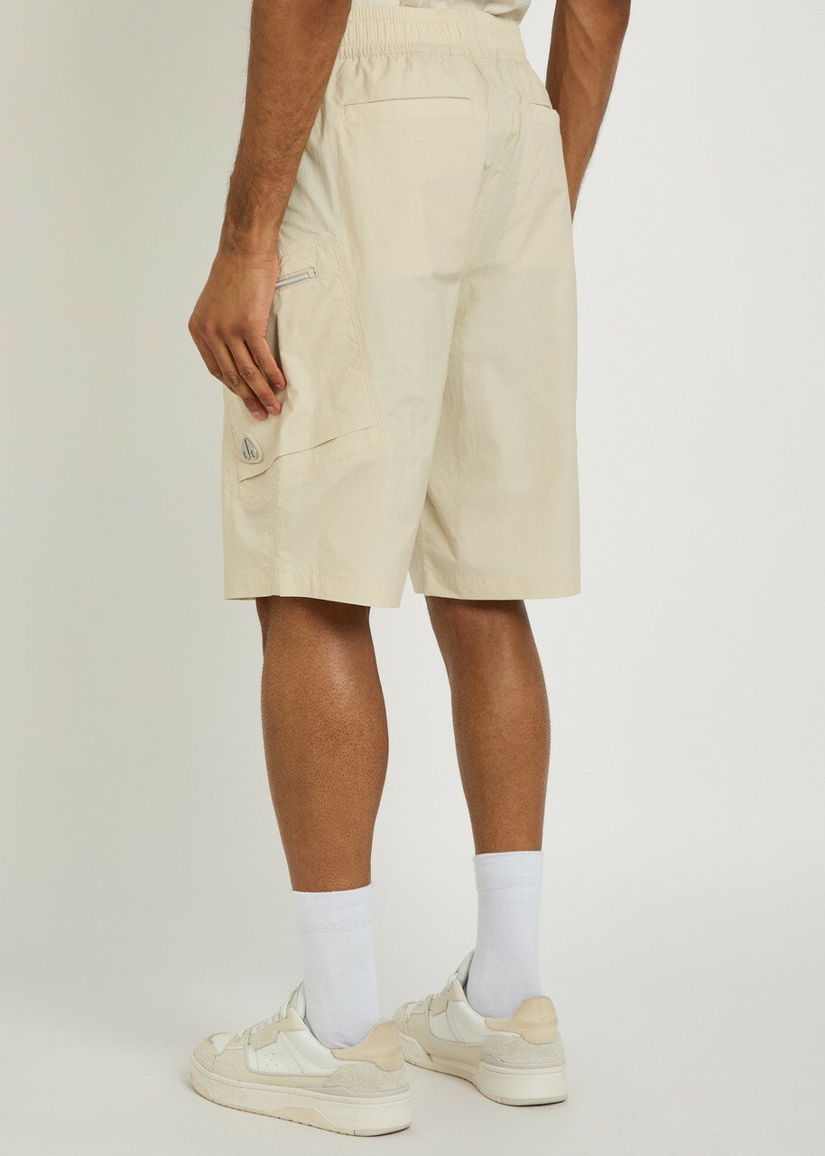 Moose Knuckles Topflight Shell Cargo Shorts Cream