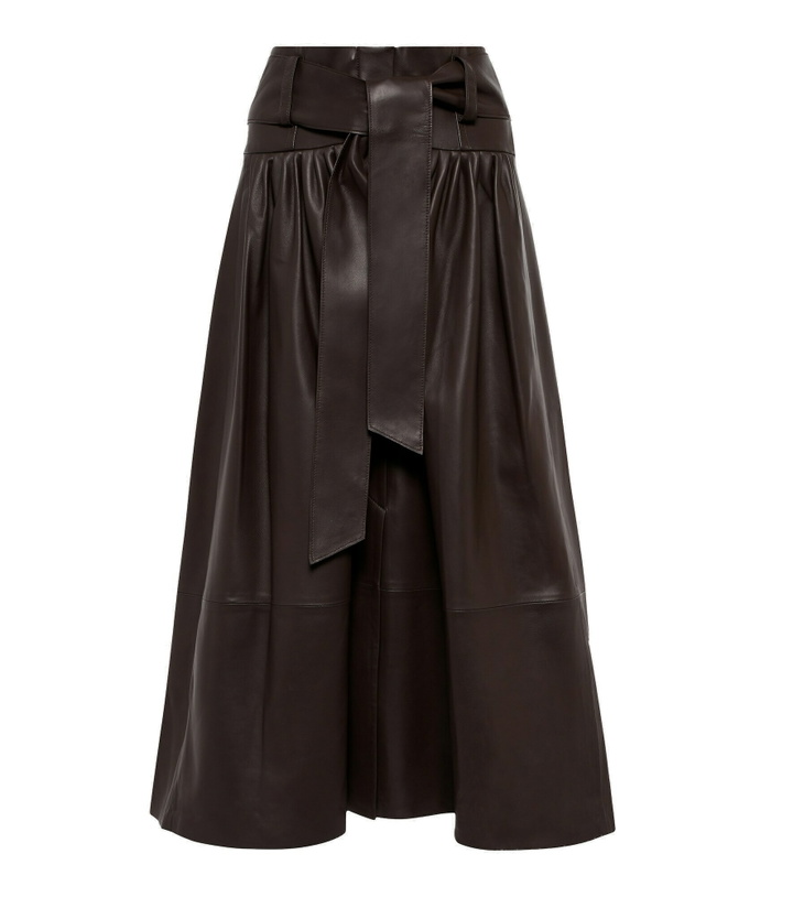 Photo: Vince - Belted leather midi skirt