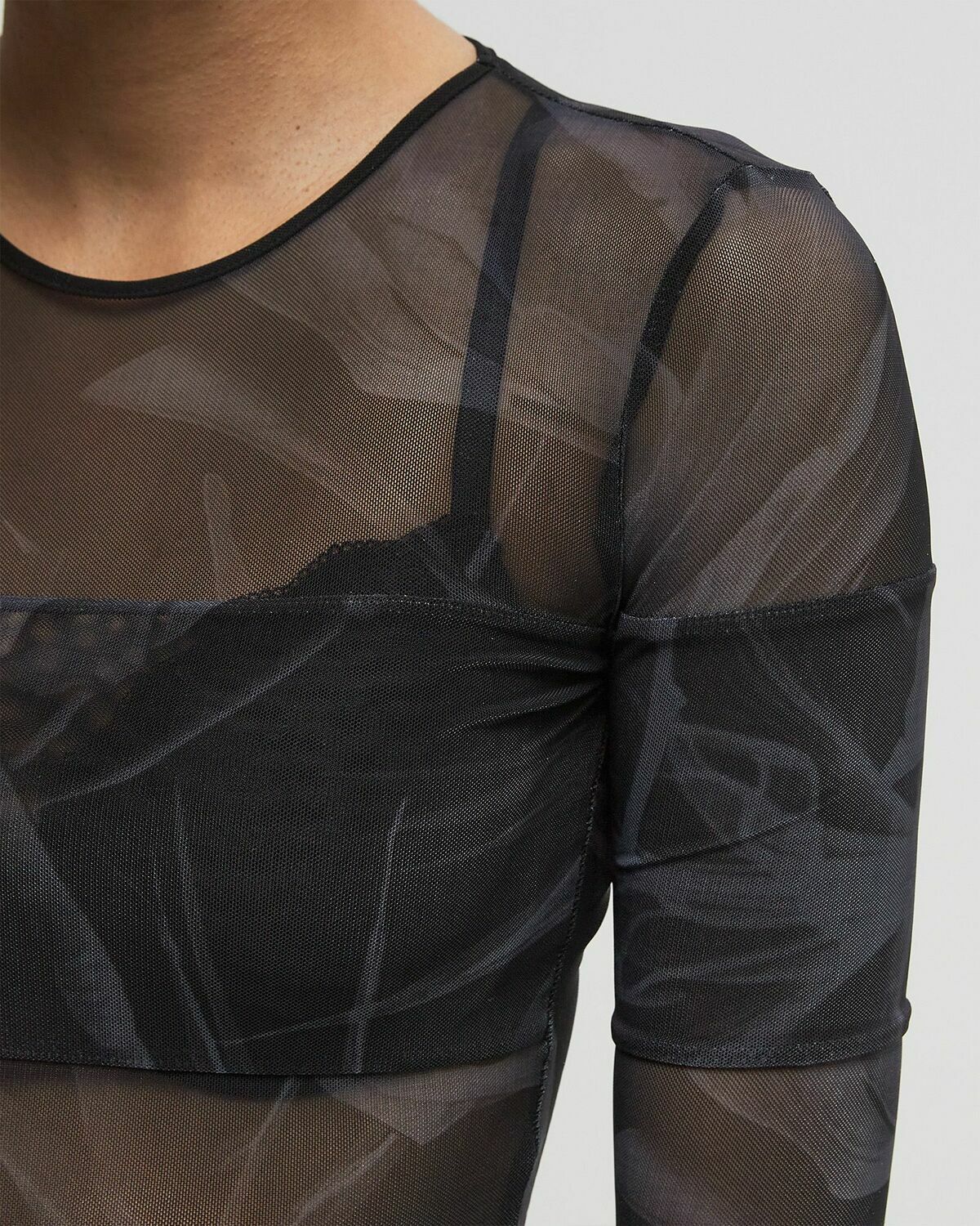 Daily Paper Floral mesh top Black Womens Longsleefe