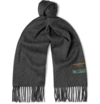 Gucci - Fringed Mélange Wool and Cashmere-Blend Scarf - Gray