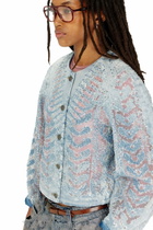 Diesel Jacket in microstone devoré denim - Denim Jackets Womens in Blue