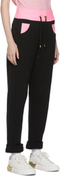 Balmain Black & Pink Fleece Lounge Pants