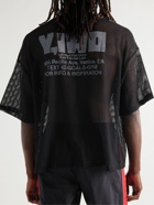 Y,IWO - Printed Mesh T-Shirt - Black