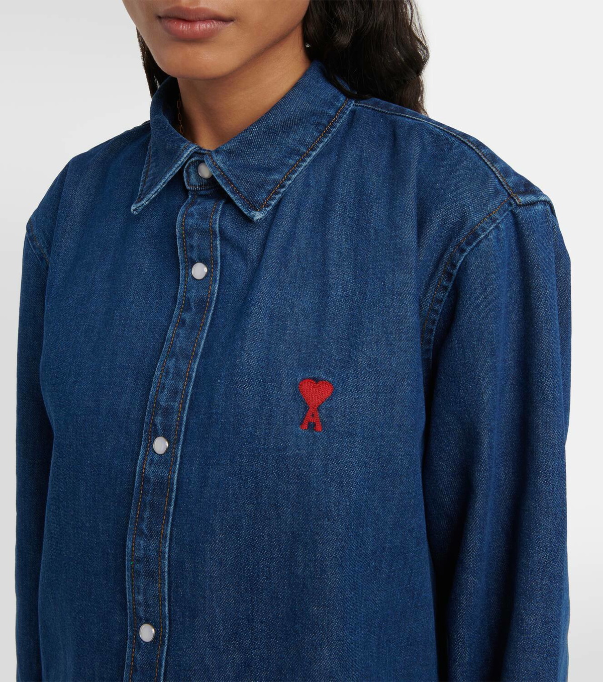ワンピースその他 Ami Paris Mini dress Ami de Coeur in denim Ami Paris Mini Dress Ami De Coeur In Denim – LOZURI®