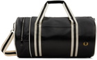 Fred Perry Black Classic Barrel Duffle Bag