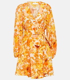 Zimmermann Floral cotton wrap minidress