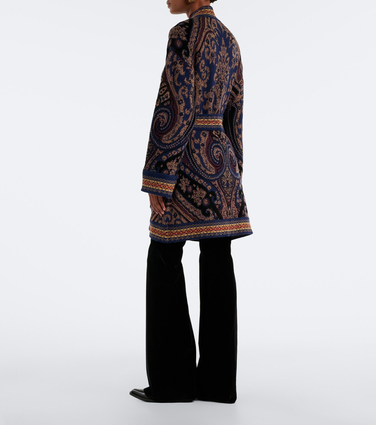 Etro Jacquard wool-blend wrap cardigan