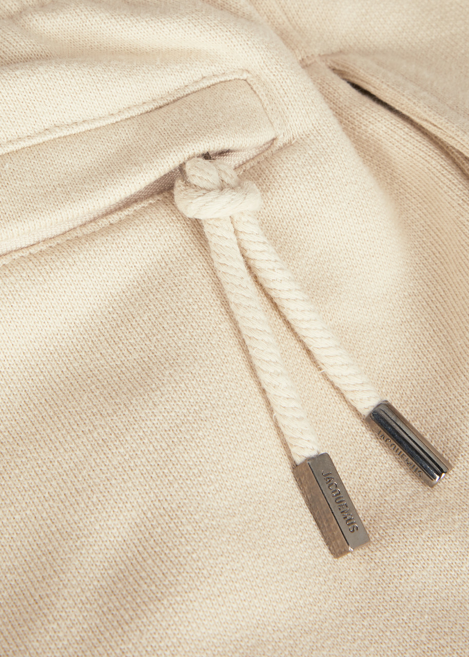 Jacquemus Le Jogging Logo Cotton Sweatpants Beige