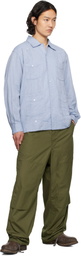 Engineered Garments Blue Solid Guayabera Shirt